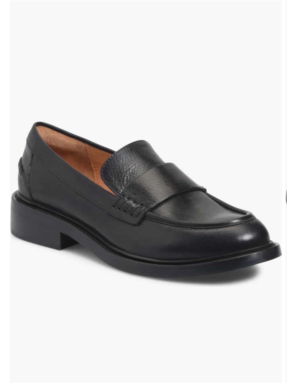 Sofft MERYL Black Leather Slip On Low Heel Classic Loafers